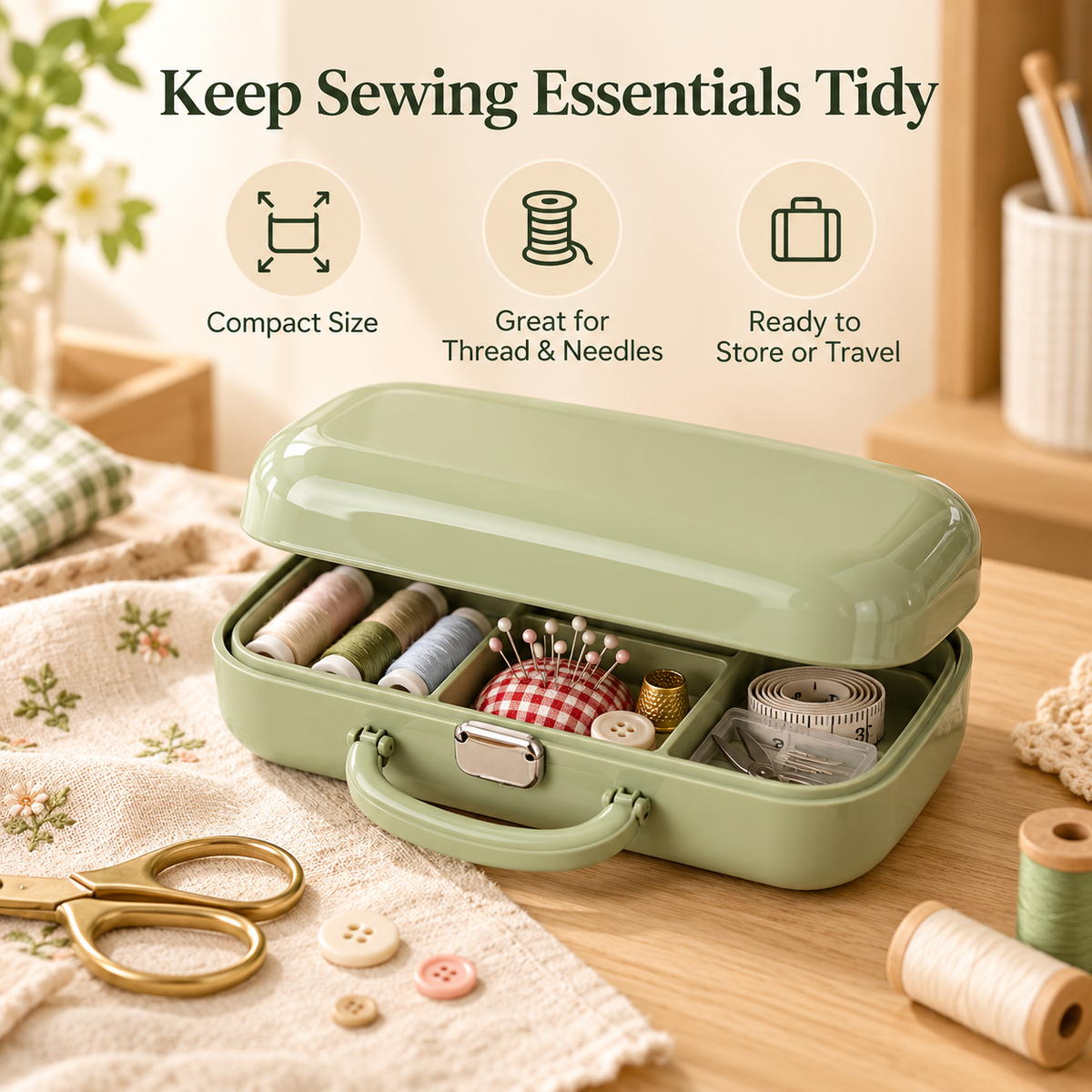 Compact Sewing Kit Organizer