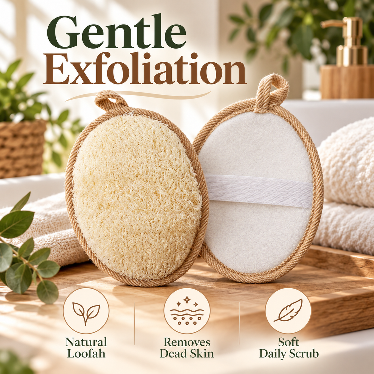 Loofah Bath Scrubber Pad