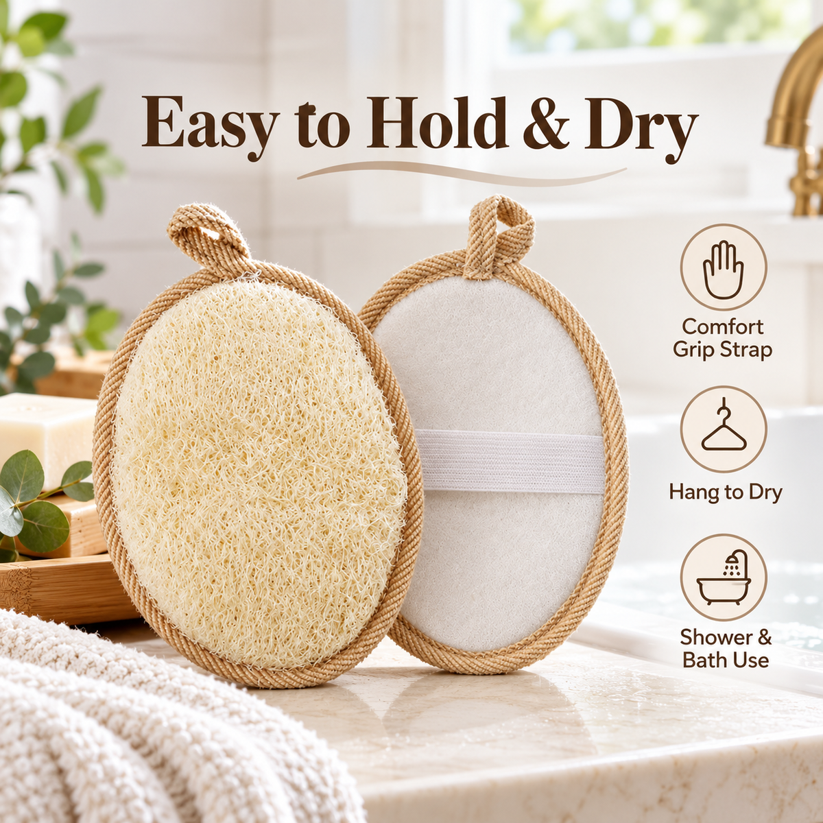 Loofah Bath Scrubber Pad