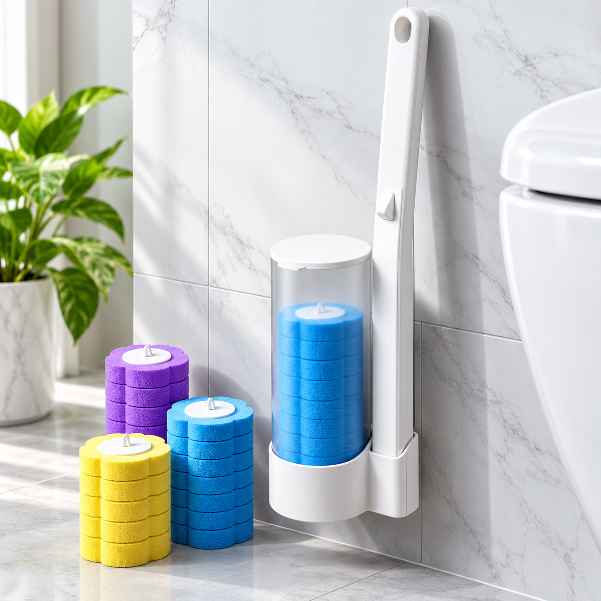 Replaceable-Head Toilet Cleaning Brush