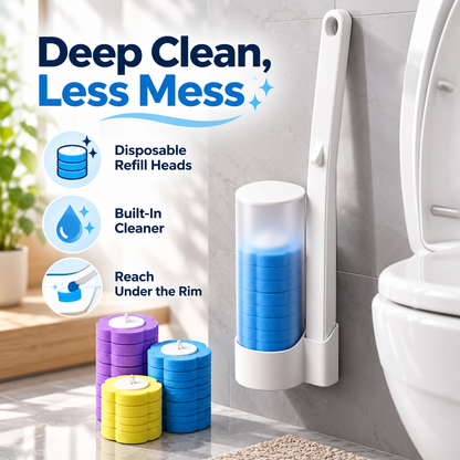 Replaceable-Head Toilet Cleaning Brush