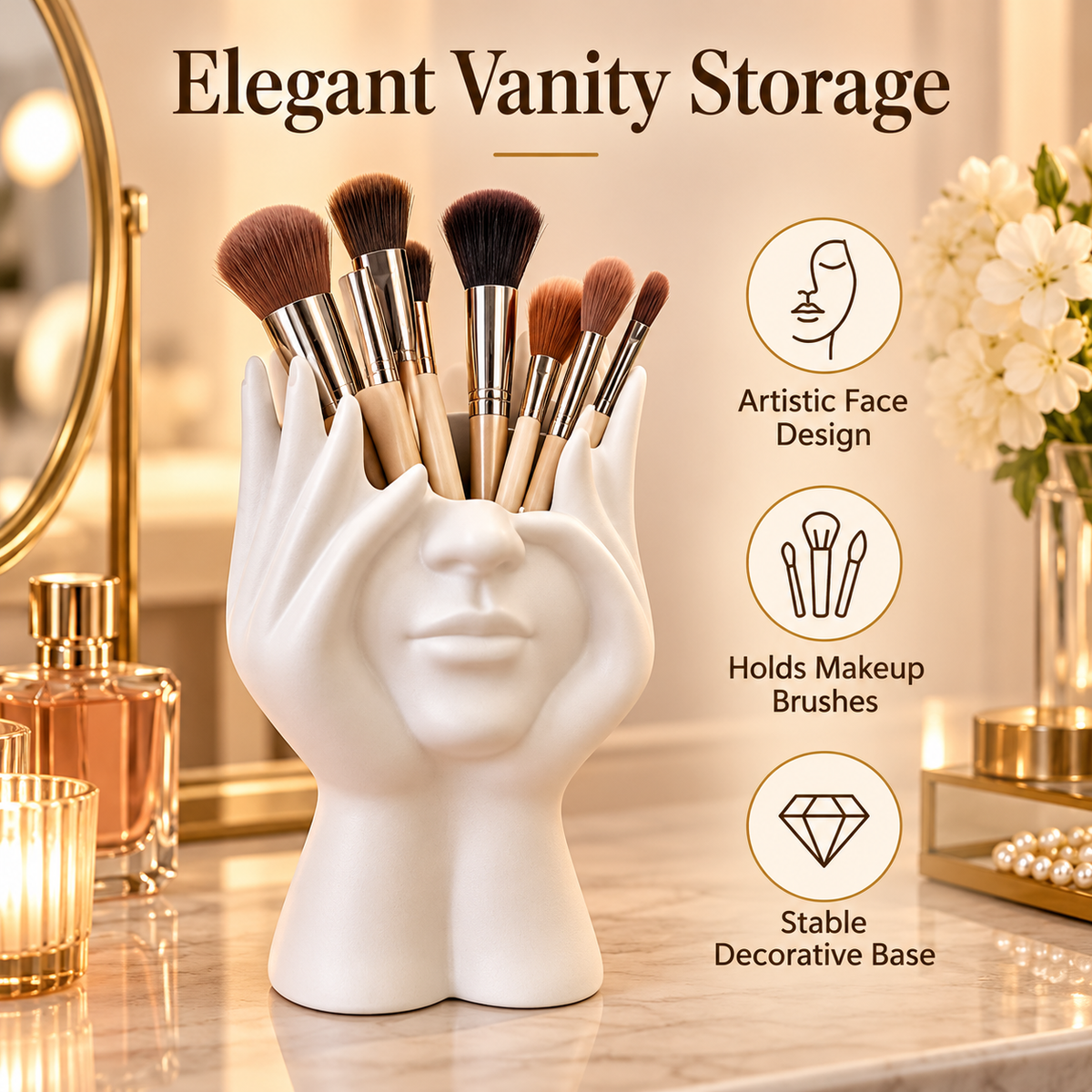 Face-Shaped Brush Holder